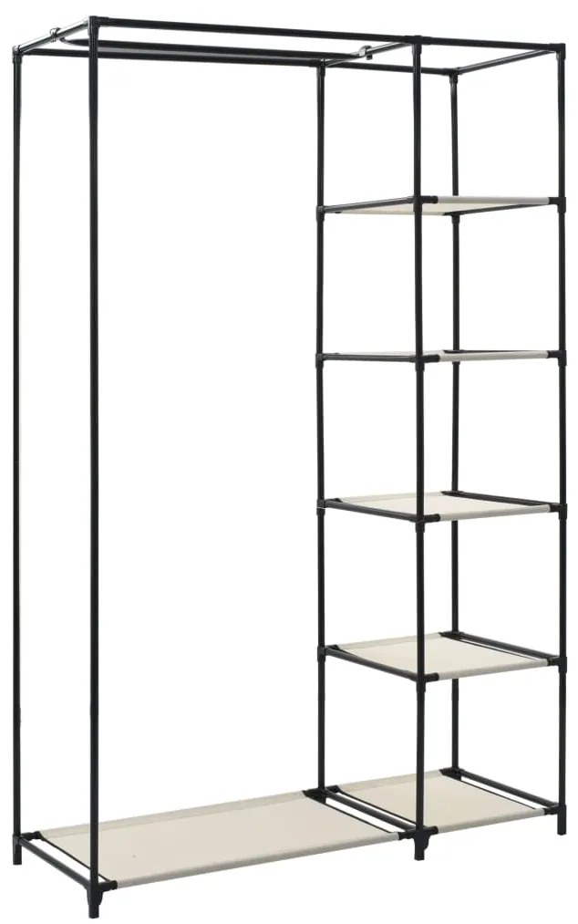 Roupeiro dobrável 110x45x175 cm tecido creme