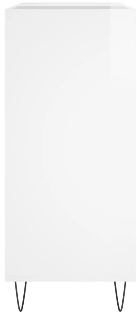 Armário p/ discos 84,5x38x89 cm deriv. madeira branco brilhante