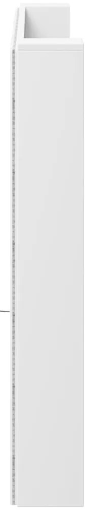 Armário de cabeceira com luzes LED 200x16,5x103,5 cm branco