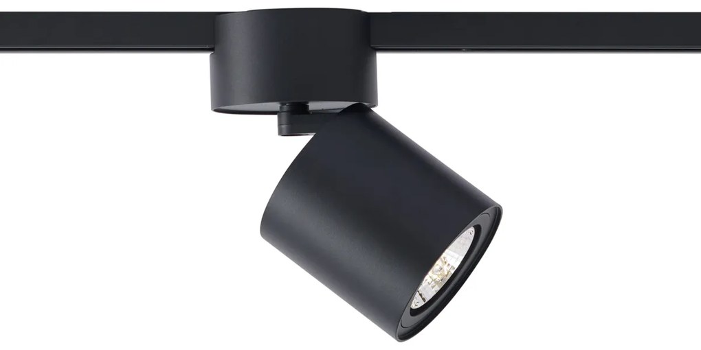 Foco moderno preto para sistema de calha monofásico GU10 70mm - Iconic Roto Moderno