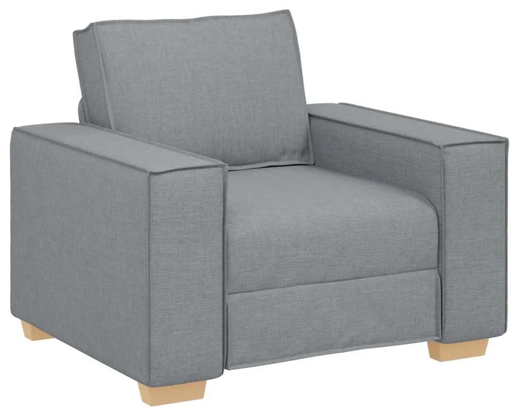 Conjunto de Sofá 3 Peças com Almofadas Cinza Claro