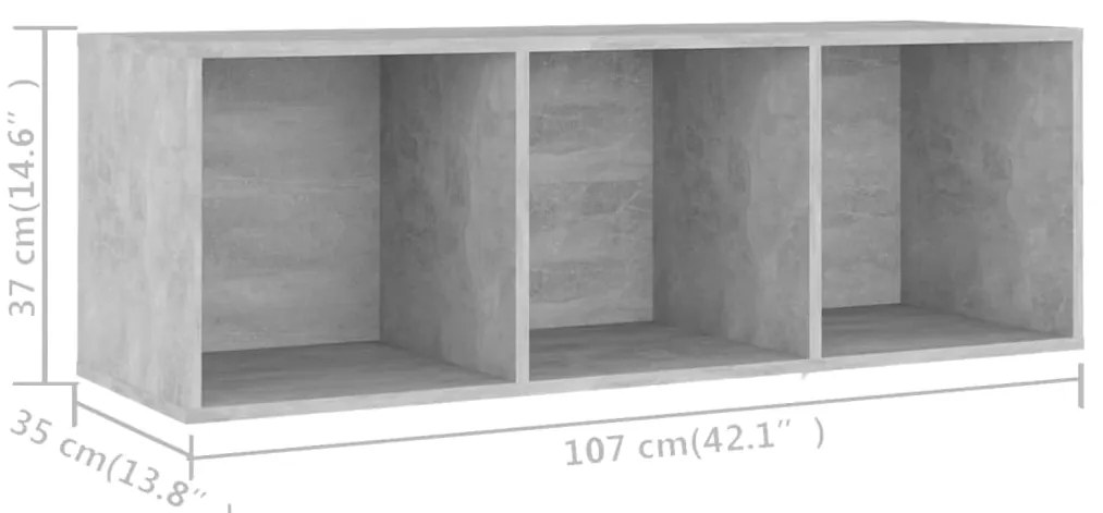 Móvel de TV 107x35x37 cm derivados de madeira cinzento cimento