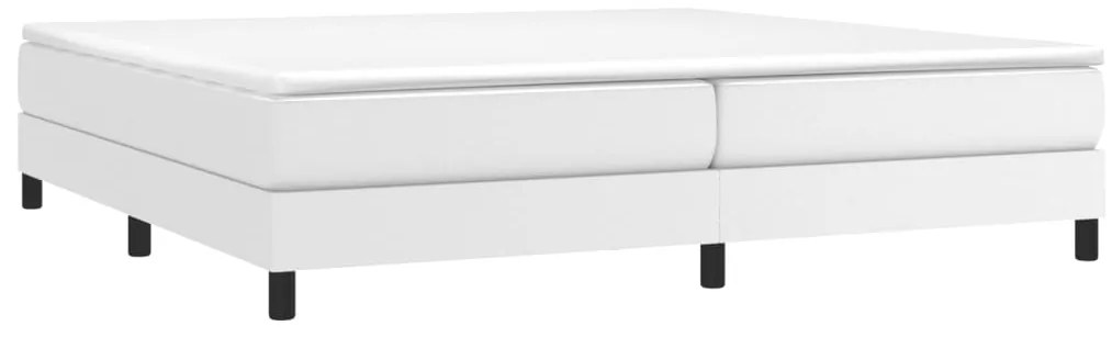 Estrutura de cama 200x200 cm couro artificial branco