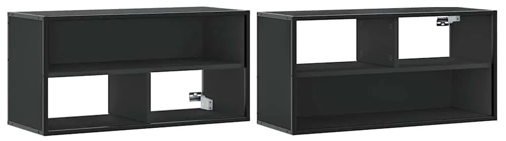 Móvel para TV 80x31x39,5 cm derivados de madeira/metal preto