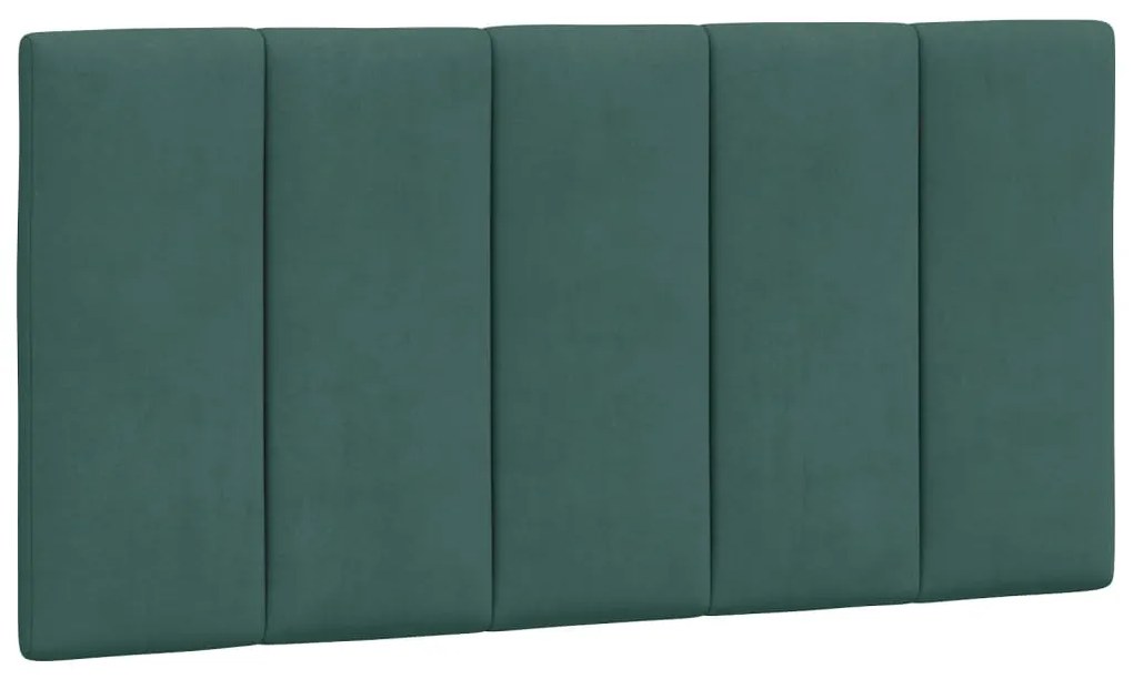 Estrutura de cama sem colchão 100x200 cm veludo verde-escuro
