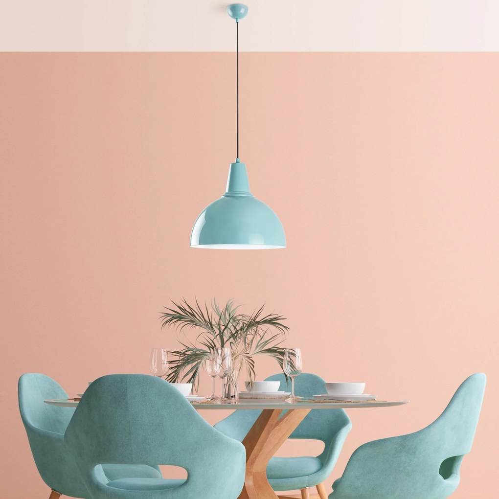 Candeeiro Suspenso Kure – Turquesa – Ø30 h:25 cm