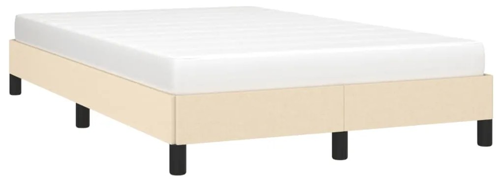 Estrutura de cama sem colchão 120x190 cm tecido creme