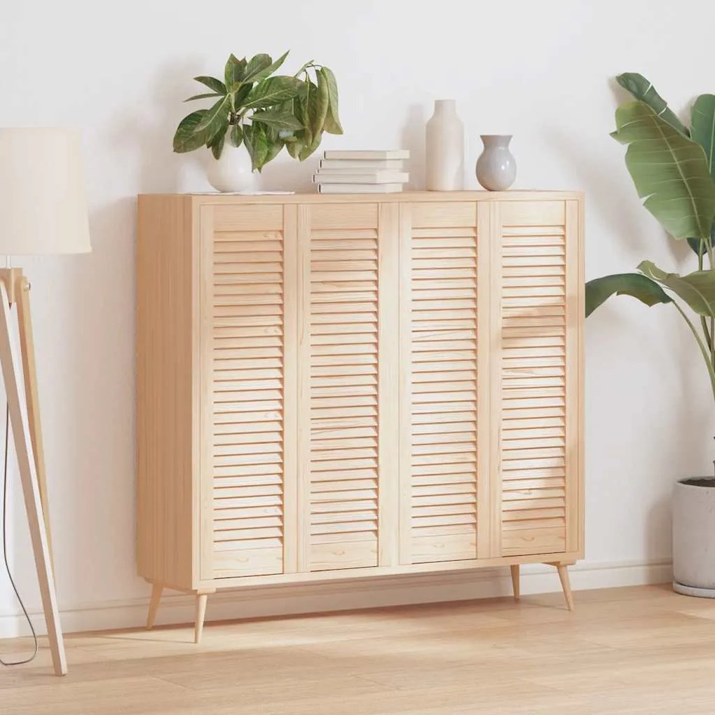 Portas de armário 4 pcs com design de persiana pinho maciço