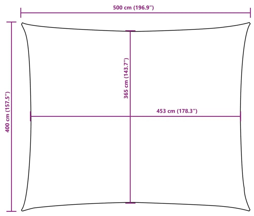 Para-sol vela tecido oxford retangular 3,5x5 m verde-escuro