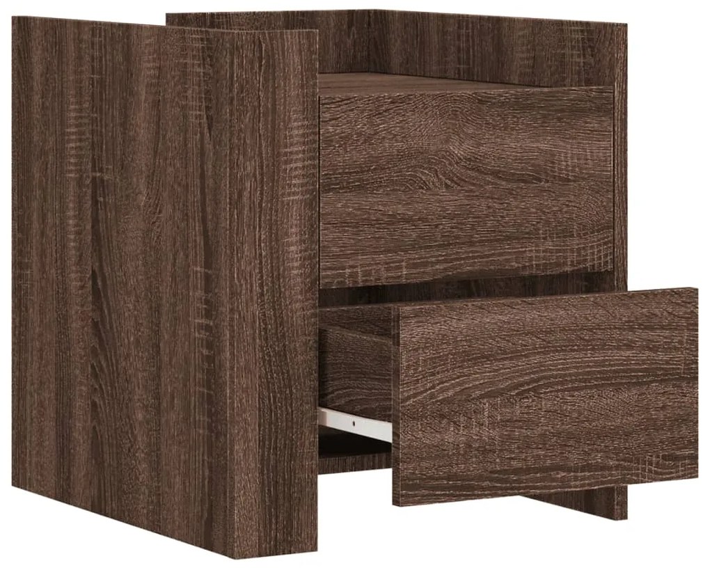 Mesa cabeceira 45x50x50 cm derivados madeira carvalho castanho