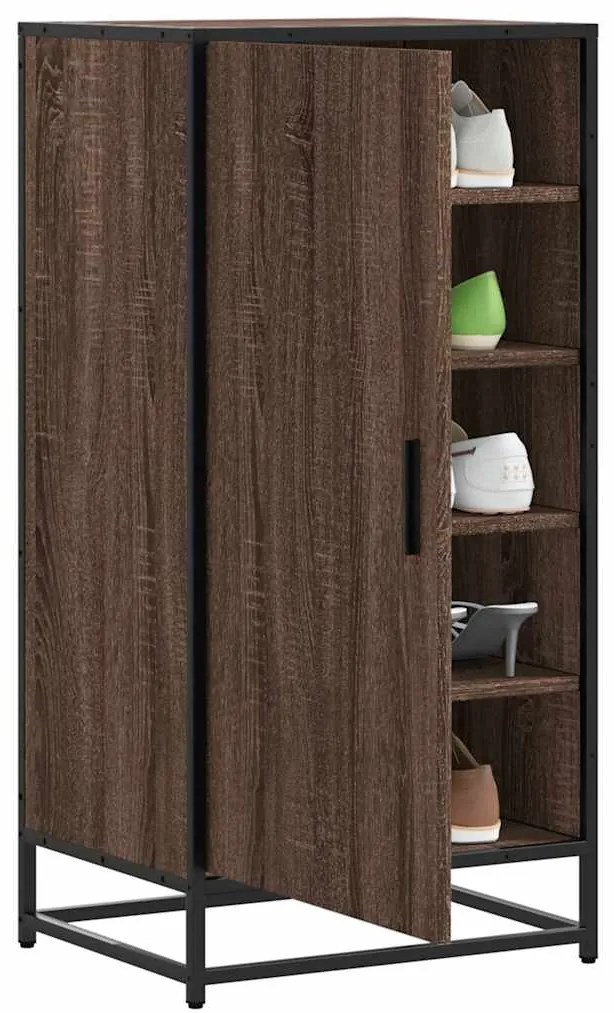 vidaXL Sapateira 48x38x97,5 cm derivados de madeira carvalho castanho