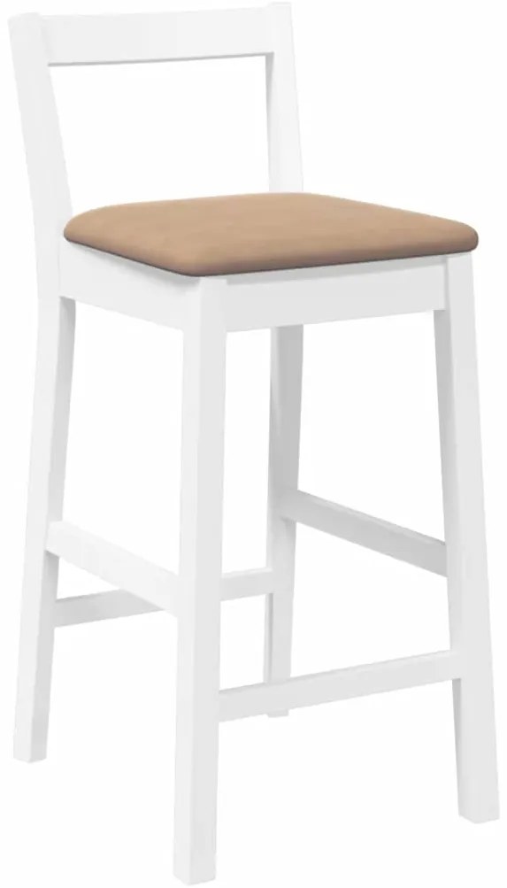 Bancos de bar com almofadões 2pcs madeira de seringueira maciça