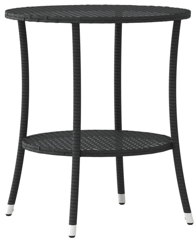 Cadeiras jardim reclináveis 2 pcs com mesa vime PE preto