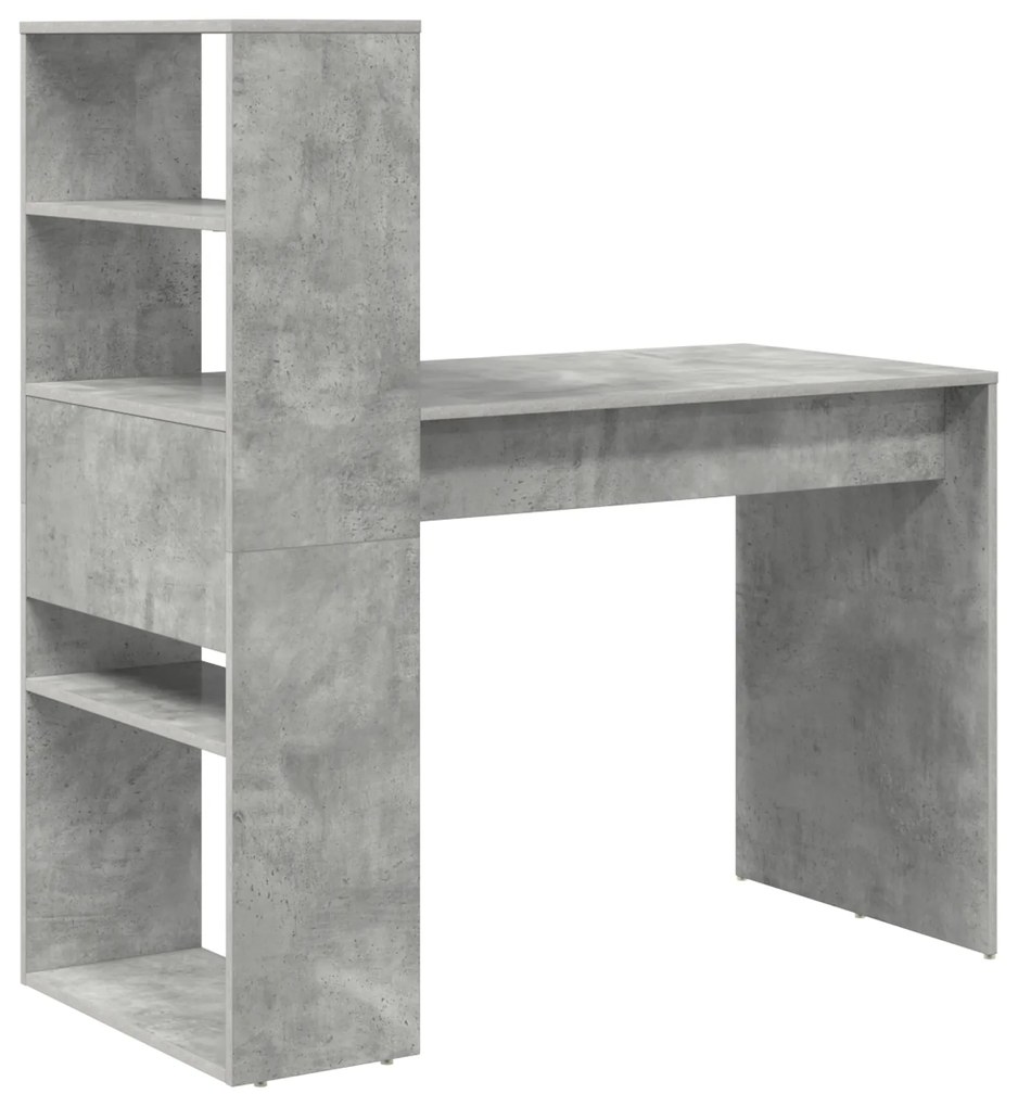 Secretária com Armazenamento Cinzento de Concreto 113x54x120 cm Madeir