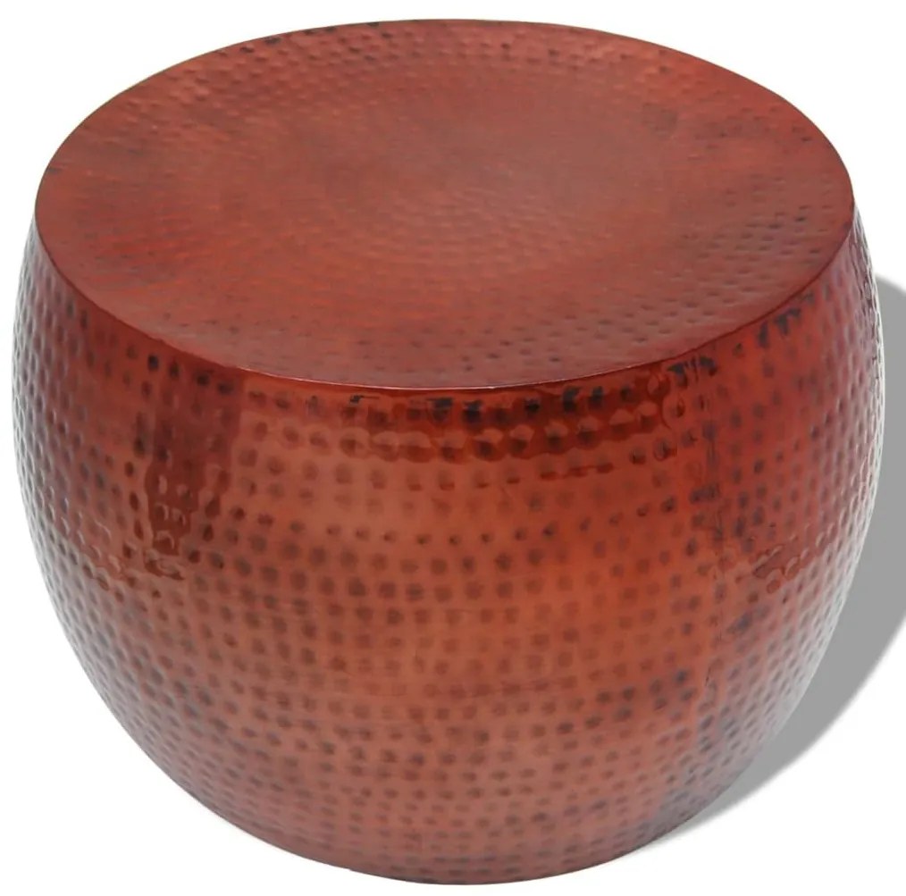 vidaXL Mesa de centro redonda, alumínio + acabamento cobre castanho
