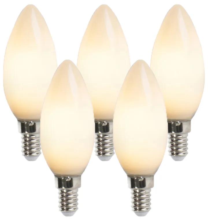 Conjunto de 5 lâmpadas de vela LED E14 2W 180 lúmen 2350K não regulável