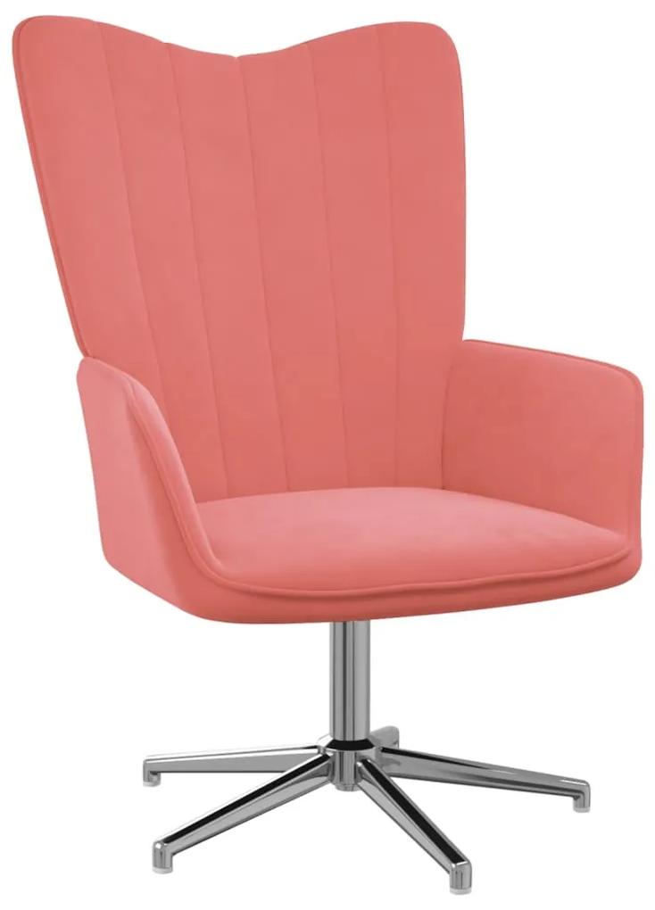 327725 vidaXL Cadeira de descanso veludo rosa