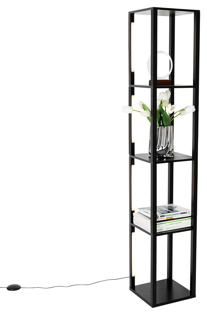 Candeeiro de pé design preto com LED regulável em 3 níveis - Tianna Design