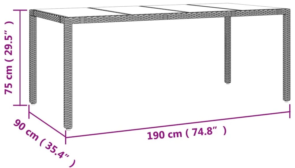 9 pcs conjunto de jantar p/ jardim c/ almofadões vime PE preto