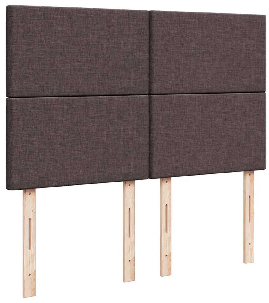 Cama com molas/colchão 160x200 cm tecido castanho-escuro