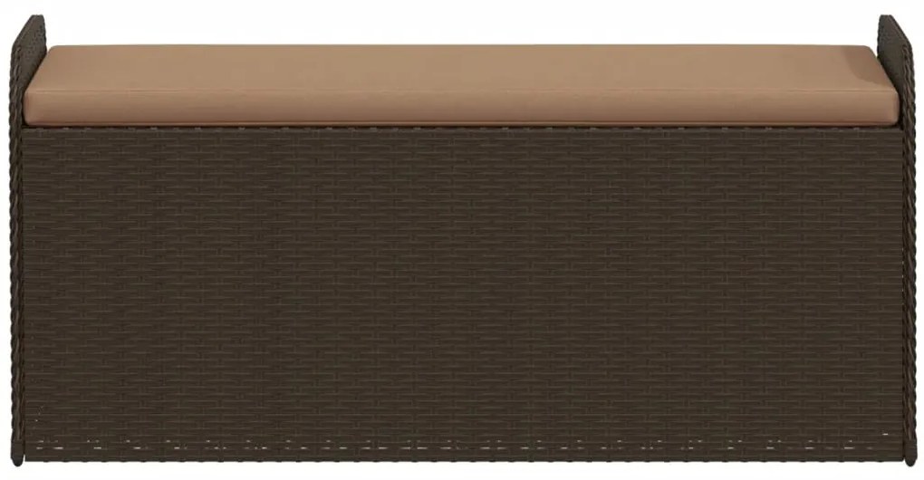Banco de arrumação com almofadão 115x51x52 cm vime PE castanho