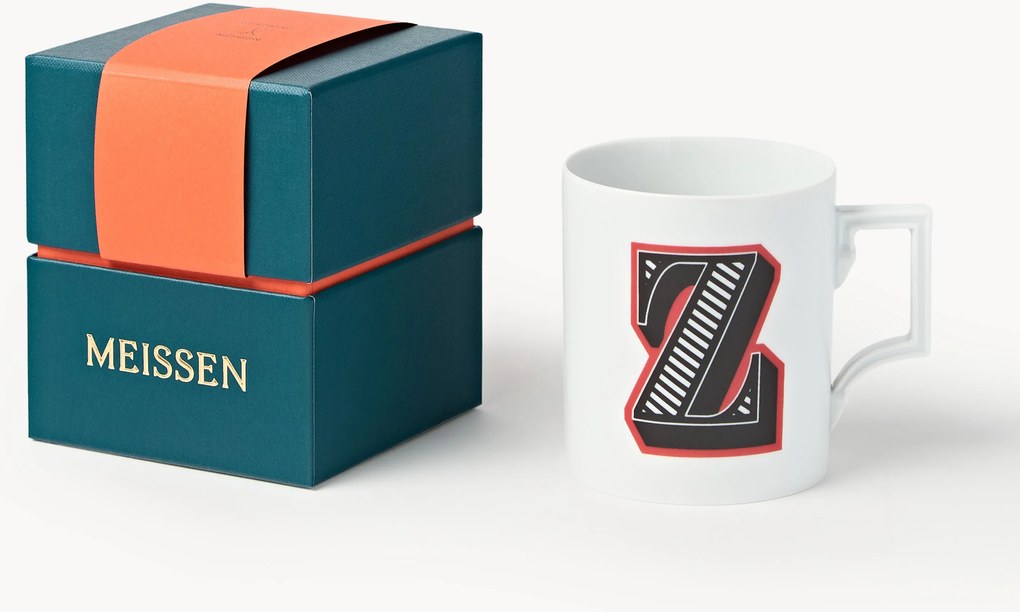 Westwing x MEISSEN, Caneca artesanal com motivo decorativo Initials