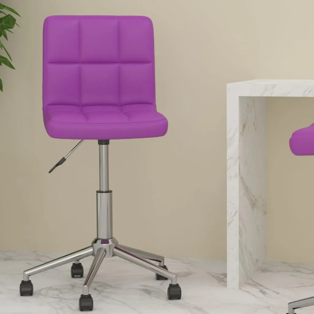 vidaXL Cadeira de escritório giratória couro artificial roxo