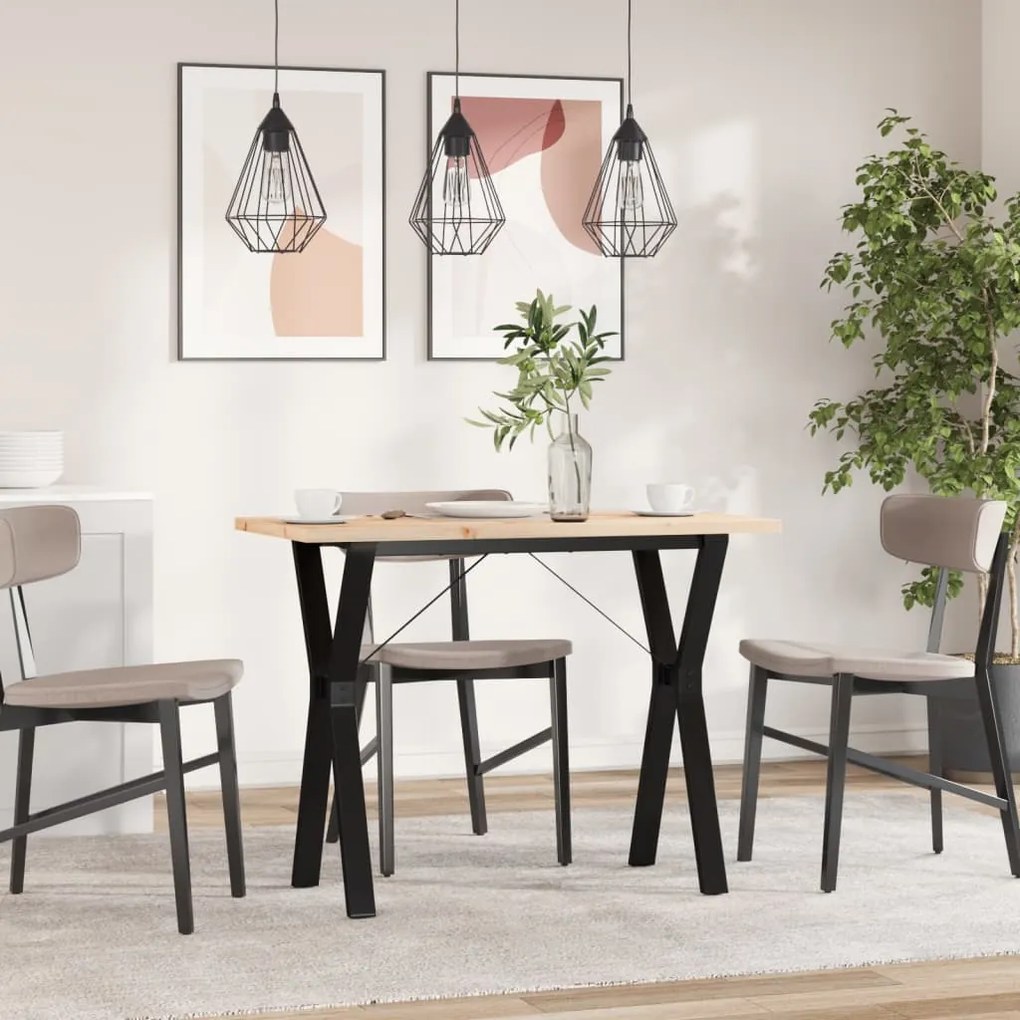 Mesa de jantar estrutura em Y 100x50x75,5cm pinho/aço