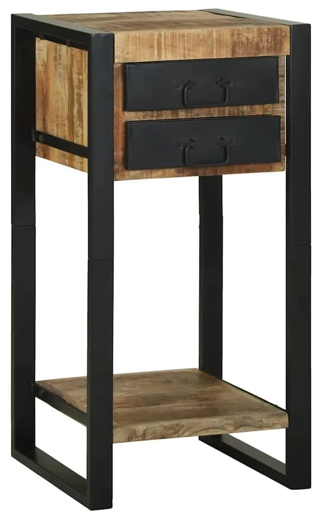 vidaXL Mesa de apoio Castanho Madeira de mangueira áspera maciça