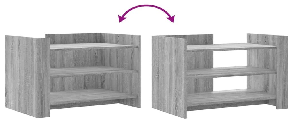 Mesa de centro 80x50x50 cm derivados de madeira cinzento sonoma