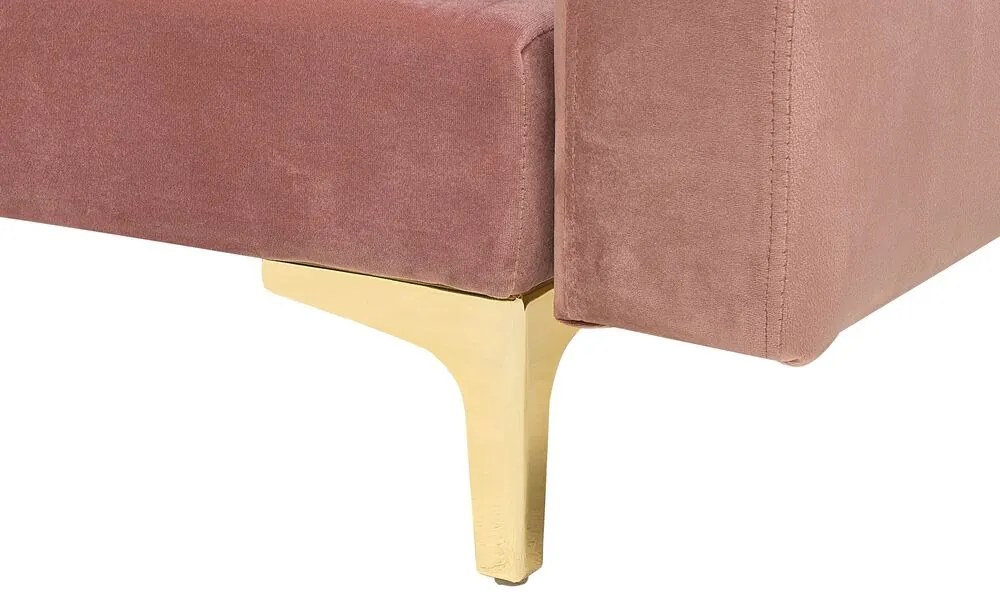 Sofá-cama de 3 lugares em veludo rosa ABERDEEN Beliani