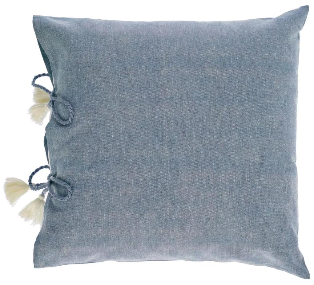 Kave Home - Capa almofada Varina 100% algodão azul 45 x 45 cm