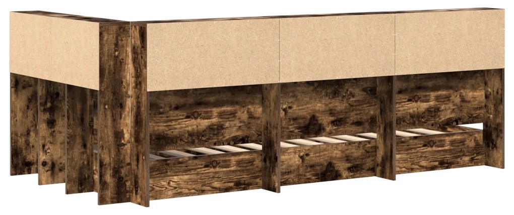 Cama com Estante Carvalho Enfumaçado 90x200 cm Madeira Engenharia