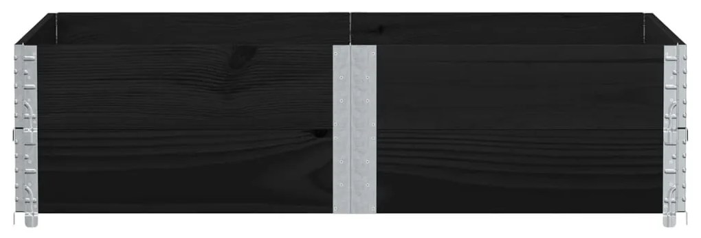 Vaso/floreira de jardim 150x100cm madeira de pinho maciça preto