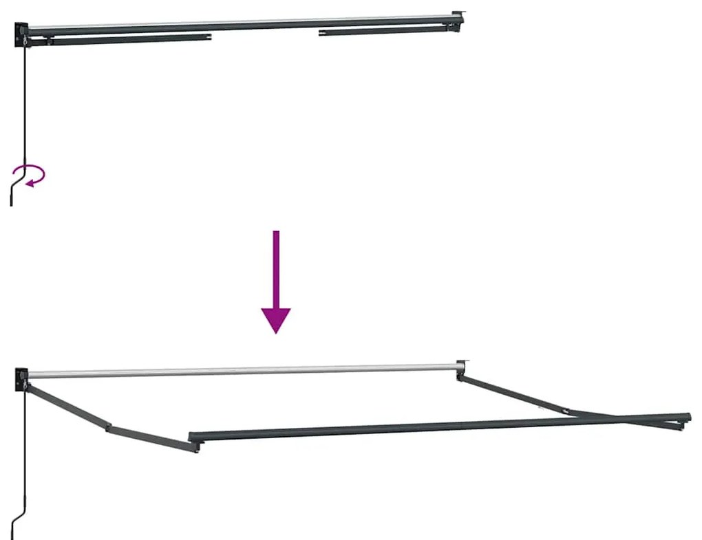 Toldo retrátil manual 300x250 cm bordô