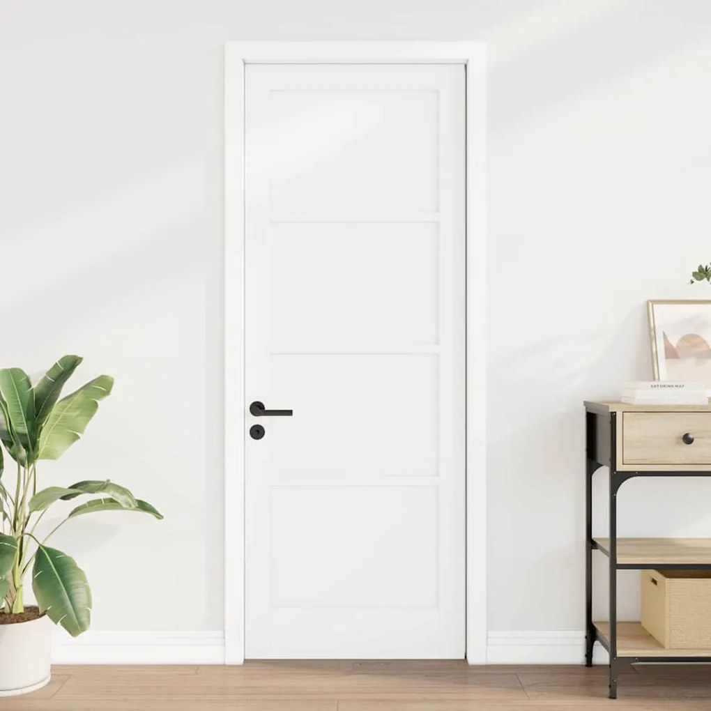 Porta Interna "ORKDAL" Branca 78x211x4 cm Porta de Madeira Sólida de P
