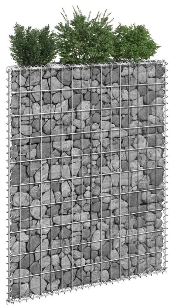 145652 vidaXL Canteiro elevado/cesto gabião trapézio 80x20x100 cm aço galvan.