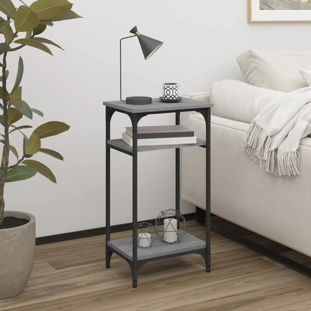 825800 vidaXL Mesa de apoio 40x30x75 cm derivados de madeira cinzento sonoma