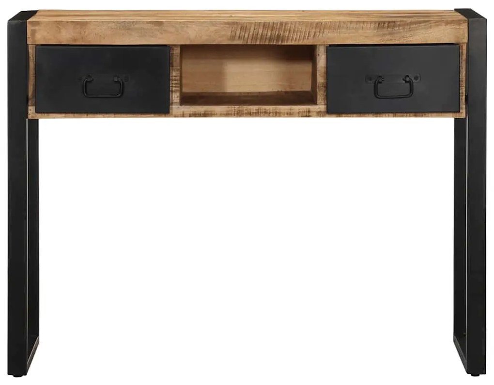 Mesa consola 100x35x75 cm manga de madeira áspera maciça