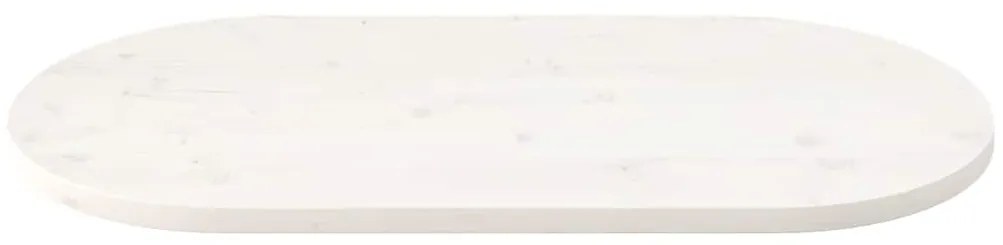 Tampo de mesa oval 90x45x2,5 cm madeira de pinho maciça branco