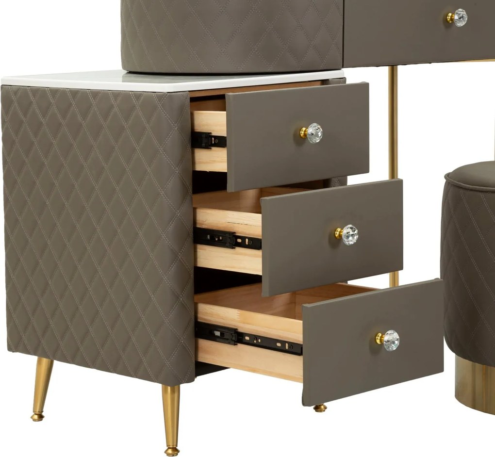 BED DESK SHARON GREY WITH STOOL CM 120X40X75 (STOOL SIZE Ø36X39)