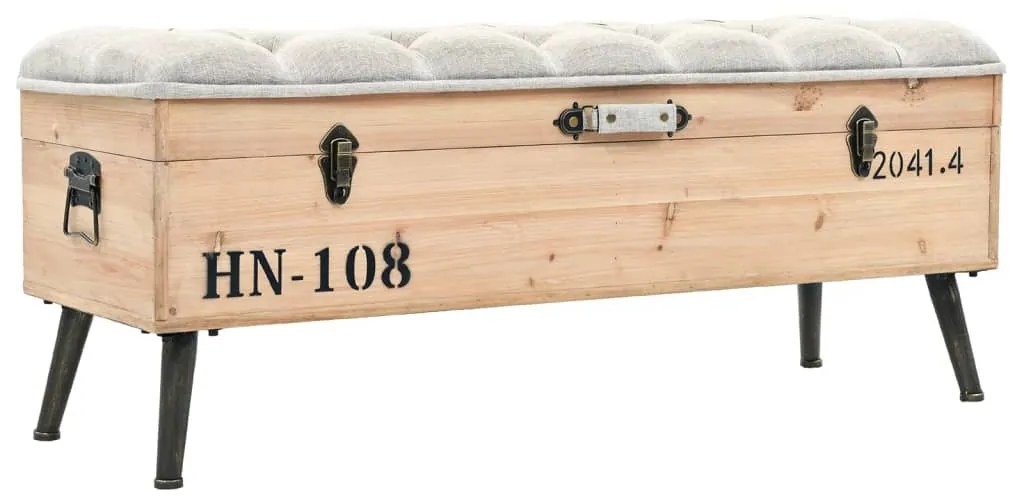 339294 vidaXL Banco de arrumação 110 cm abeto maciço
