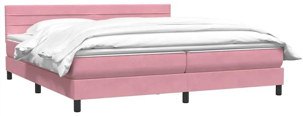Cama com molas/colchão rosa 180x220 cm veludo