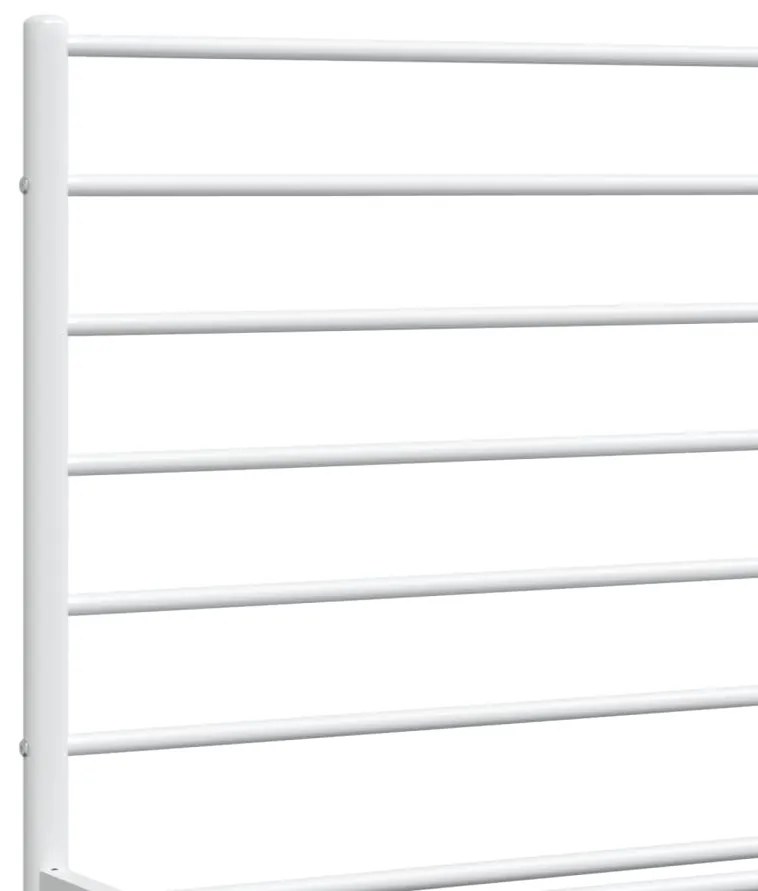 Estrutura de cama com cabeceira 193x203 cm metal branco