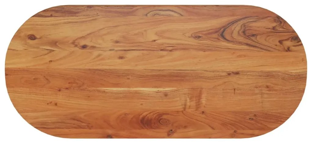 vidaXL Tampo de mesa oval 90x40x3,8 cm madeira de acácia maciça