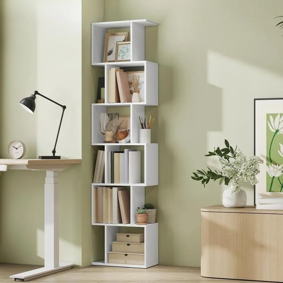 Estante com seis prateleiras abertas 24 x 40 x 191 cm Branco