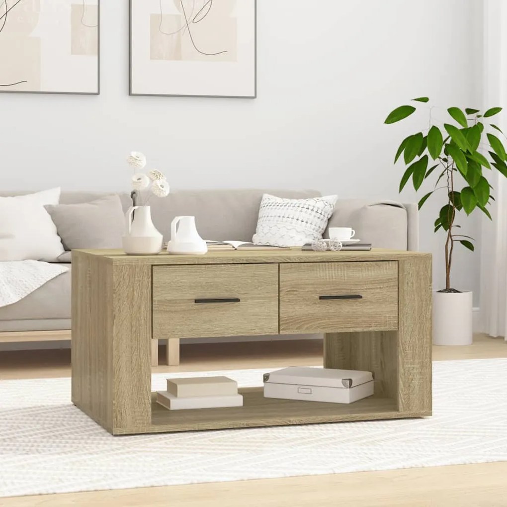 Mesa de centro 80x50x40 cm derivados madeira carvalho sonoma