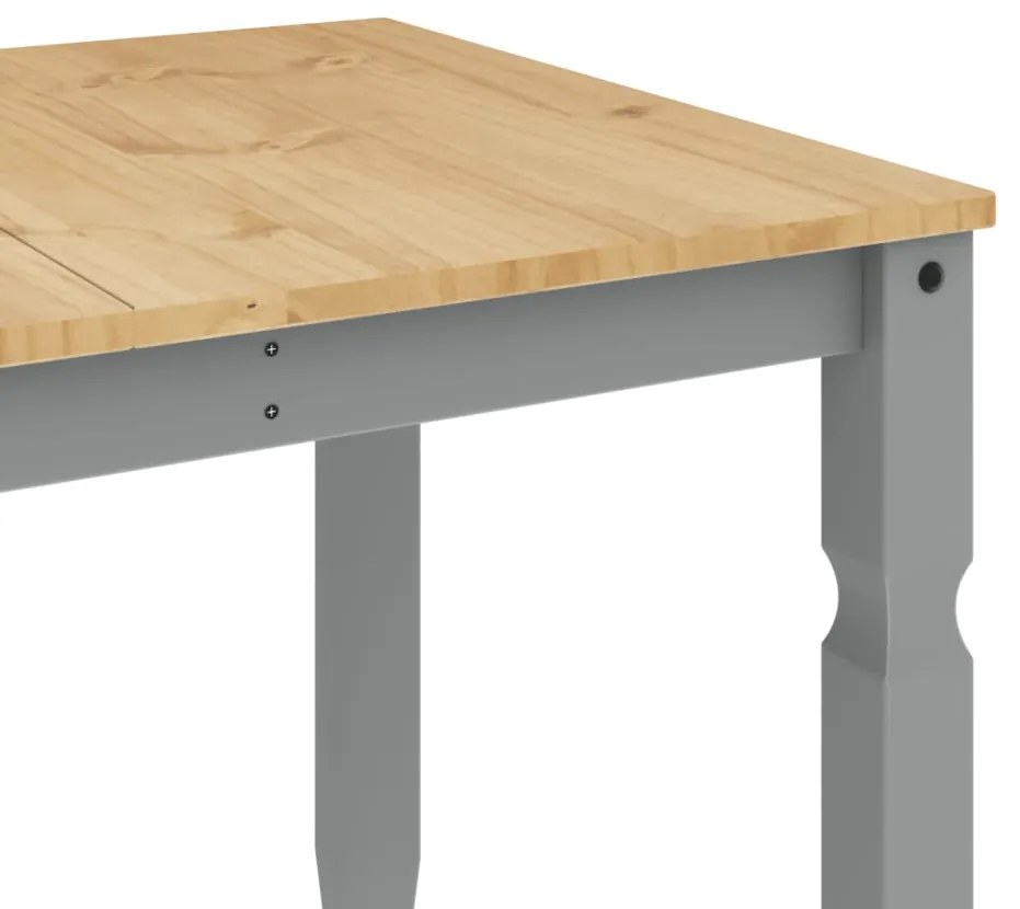 Mesa de jantar Corona 160x80x75 cm madeira pinho maciça cinza