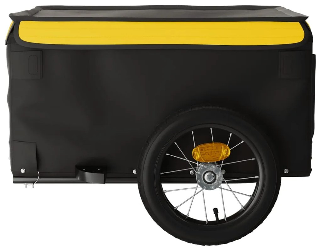 Reboque para bicicleta 30 kg ferro preto e amarelo