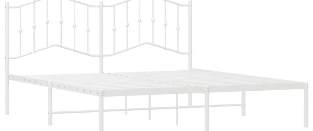 Estrutura de cama com cabeceira 180x200 cm metal branco